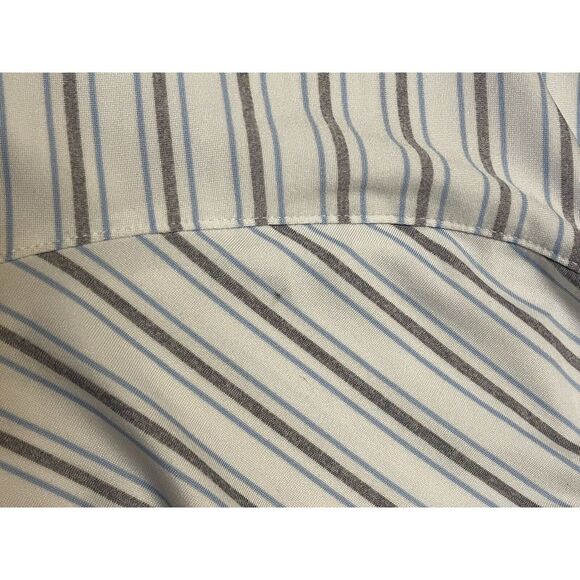 Mizzen Main Large White/Blue/Grey Striped Clsssic Fit Polo Shirt West Bend WI - Picture 4 of 8